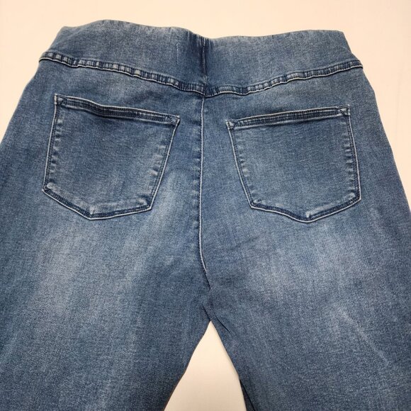 Soft Surroundings Light Wash Stretch High Rise Pull On Skinny Jeans - Picture 3 of 5